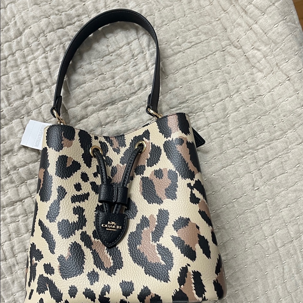 COACH Leopard Print Bucket Shoulder Bag